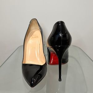 Christian Louboutin Black Jazz Calf Leather Corneille 100 Pumps Size 38
